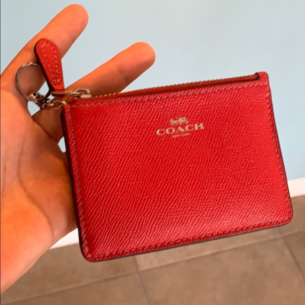 coach key pouch key ring id card